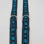 Preview: verstellbare Leine blau-schwarz mit Pfötchen
